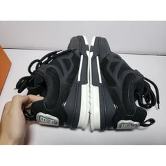 Louis Vuitton Leather lace up Fashionable Board Shoes Black 51BCOLRB